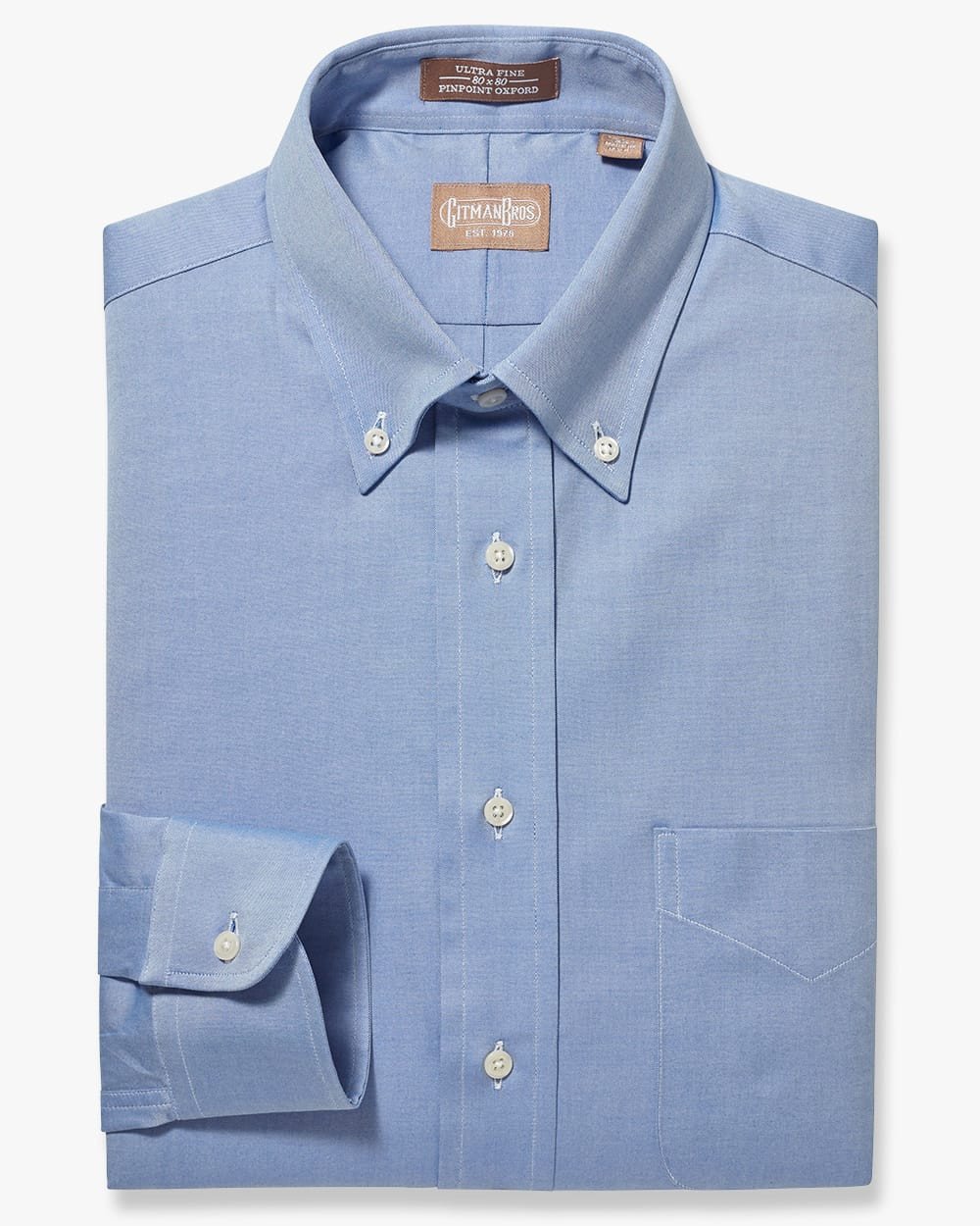 Blue Pinpoint Button Down
