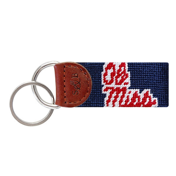 Ole Miss Needlepoint Key Fob