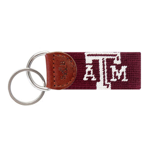 Texas A & M University Needlepoint Key Fob